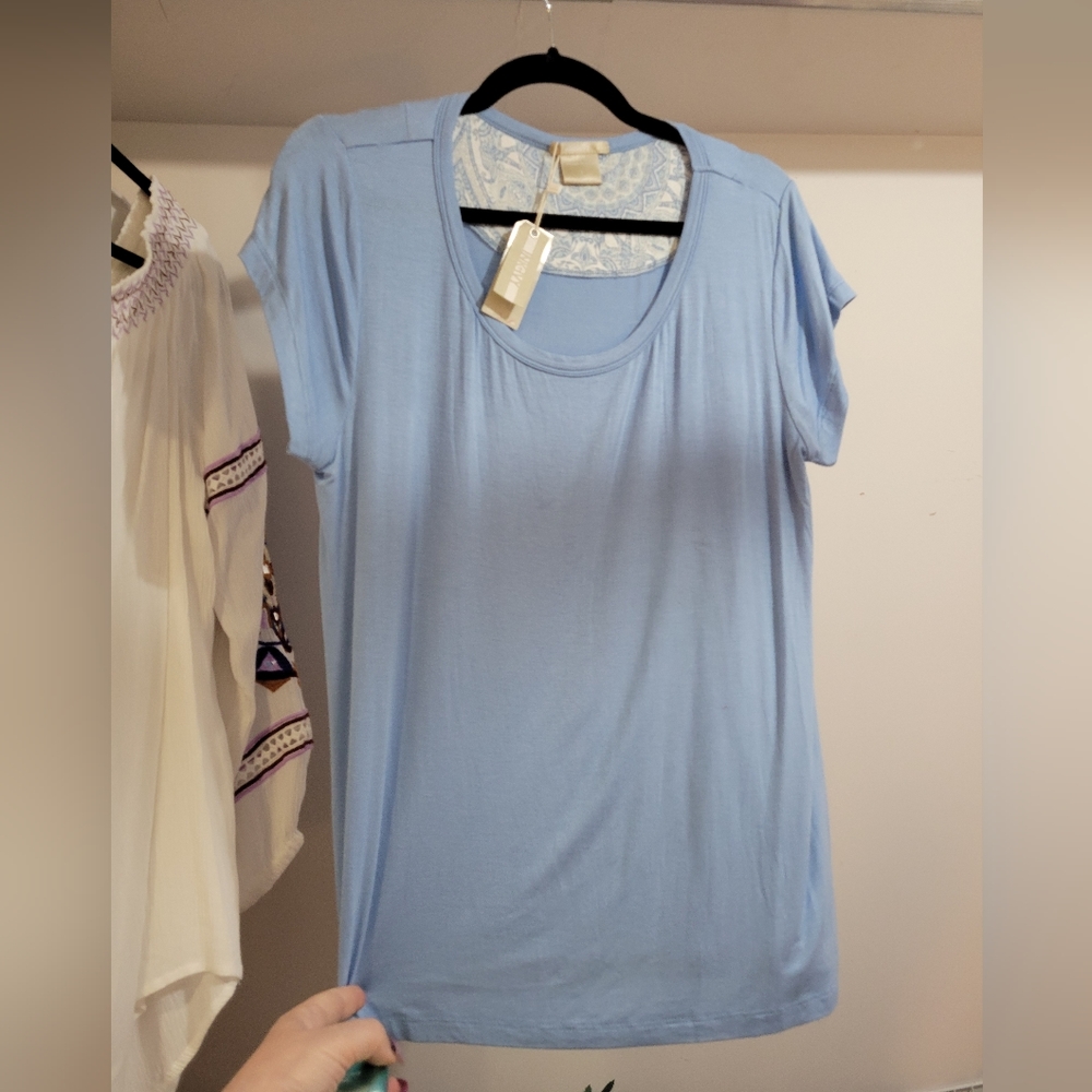 NWT IVY INK SILKY SLATE BLUE TSHIRT L - Picture 2 of 5